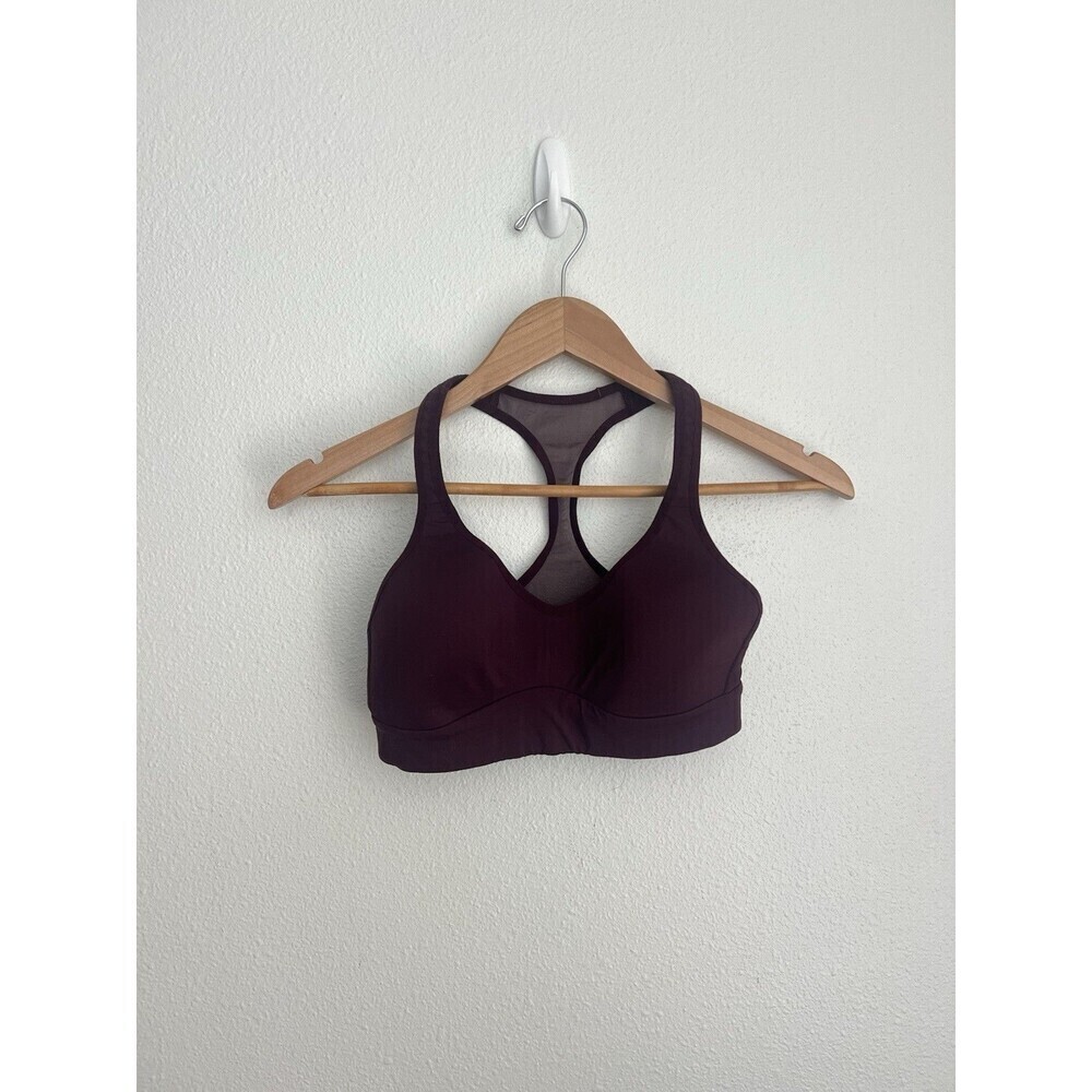 LULULEMON Speed Up Bra Size 4 Burgundy High Support C/D Cup Yoga Athleisure